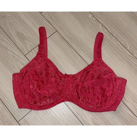 Vintage Smart Choices Playtex 3286 Lace Bra Unlined Underwire Womens 38D Red - Picture 2 of 6